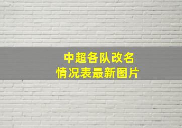 中超各队改名情况表最新图片