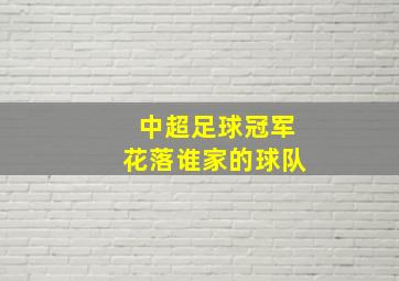 中超足球冠军花落谁家的球队