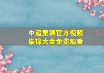 中超集锦官方视频集锦大全免费观看