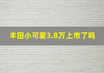 丰田小可爱3.8万上市了吗