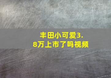 丰田小可爱3.8万上市了吗视频