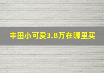 丰田小可爱3.8万在哪里买