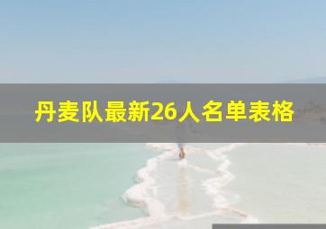 丹麦队最新26人名单表格