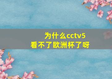 为什么cctv5看不了欧洲杯了呀