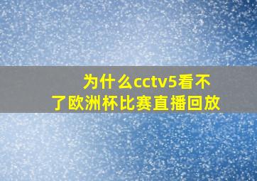 为什么cctv5看不了欧洲杯比赛直播回放