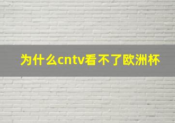 为什么cntv看不了欧洲杯