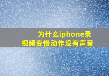 为什么iphone录视频变慢动作没有声音