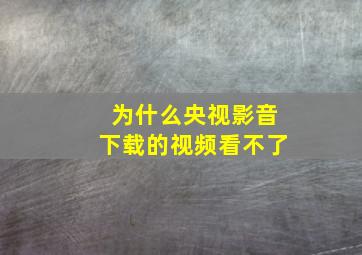 为什么央视影音下载的视频看不了