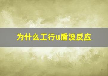 为什么工行u盾没反应