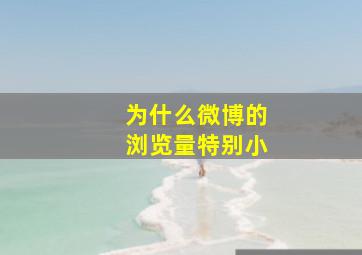 为什么微博的浏览量特别小