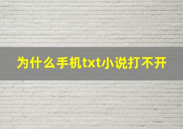 为什么手机txt小说打不开