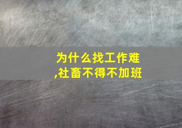 为什么找工作难,社畜不得不加班