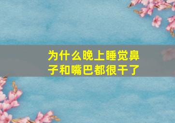 为什么晚上睡觉鼻子和嘴巴都很干了