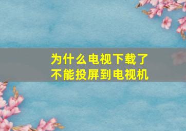 为什么电视下载了不能投屏到电视机