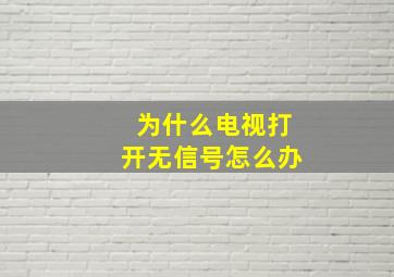 为什么电视打开无信号怎么办