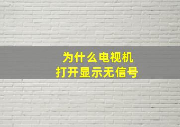 为什么电视机打开显示无信号