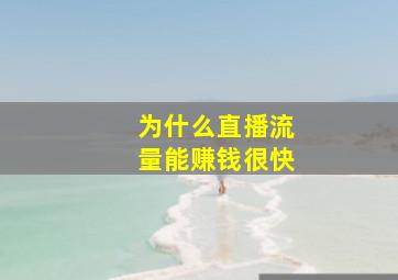 为什么直播流量能赚钱很快