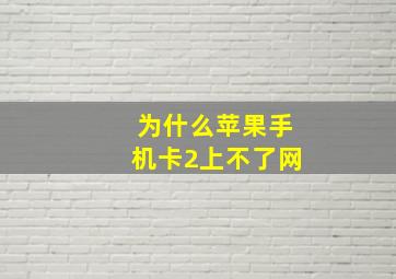 为什么苹果手机卡2上不了网