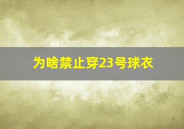 为啥禁止穿23号球衣