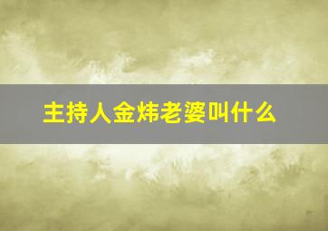 主持人金炜老婆叫什么