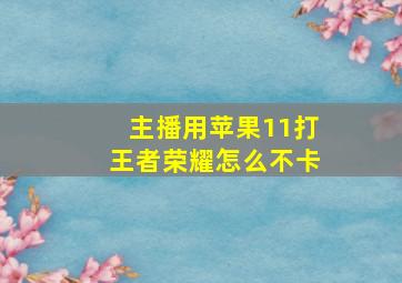 主播用苹果11打王者荣耀怎么不卡