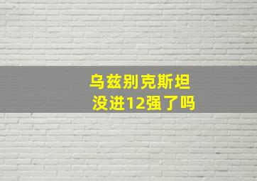 乌兹别克斯坦没进12强了吗