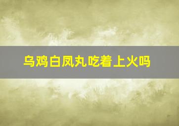 乌鸡白凤丸吃着上火吗