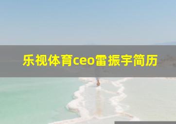 乐视体育ceo雷振宇简历