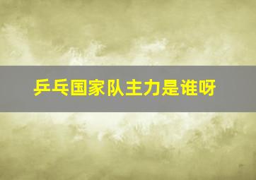 乒乓国家队主力是谁呀