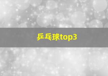 乒乓球top3