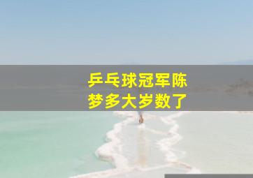 乒乓球冠军陈梦多大岁数了