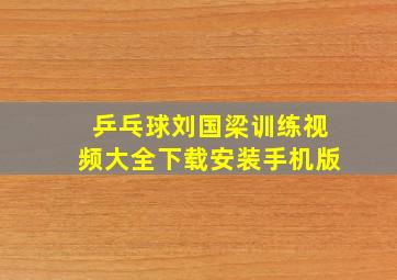 乒乓球刘国梁训练视频大全下载安装手机版