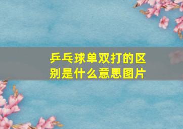 乒乓球单双打的区别是什么意思图片