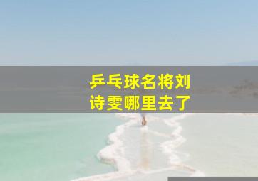 乒乓球名将刘诗雯哪里去了