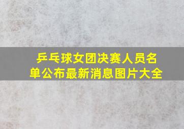 乒乓球女团决赛人员名单公布最新消息图片大全