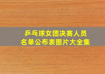 乒乓球女团决赛人员名单公布表图片大全集