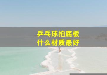 乒乓球拍底板什么材质最好