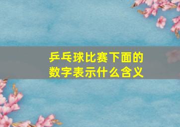 乒乓球比赛下面的数字表示什么含义