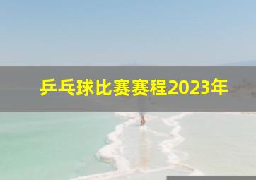 乒乓球比赛赛程2023年