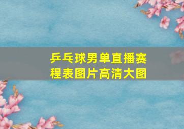 乒乓球男单直播赛程表图片高清大图