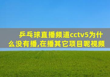 乒乓球直播频道cctv5为什么没有播,在播其它项目呢视频