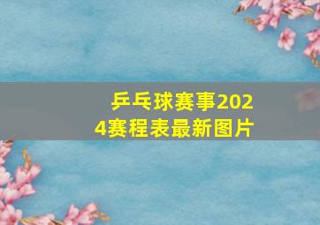 乒乓球赛事2024赛程表最新图片