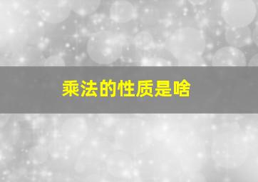 乘法的性质是啥