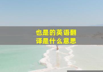 也是的英语翻译是什么意思