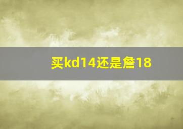 买kd14还是詹18