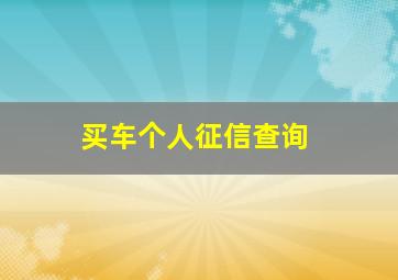 买车个人征信查询