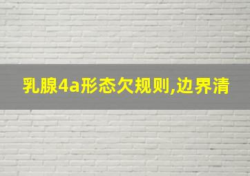 乳腺4a形态欠规则,边界清