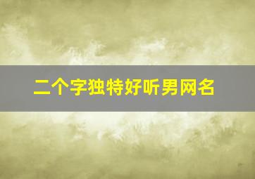 二个字独特好听男网名