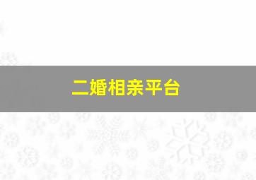 二婚相亲平台