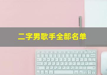 二字男歌手全部名单